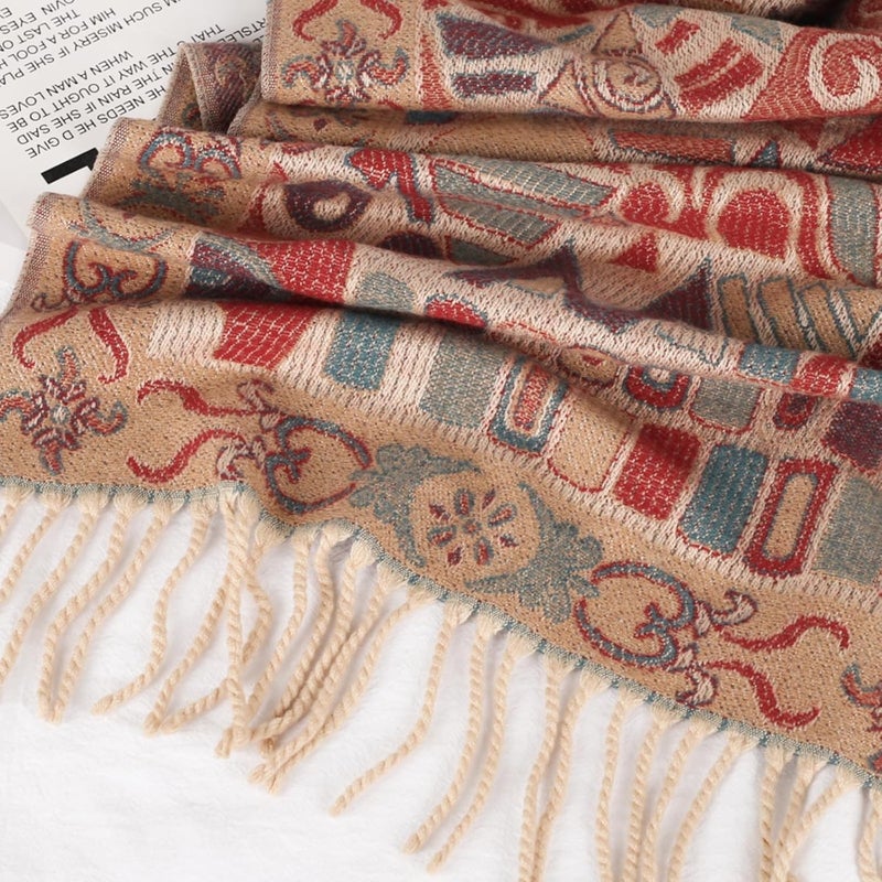 EXTREE Scarfs for Women Pashmina Silky Shawl Wrap for Evening Dressing Blanket Open Front Poncho Cape - Image 2